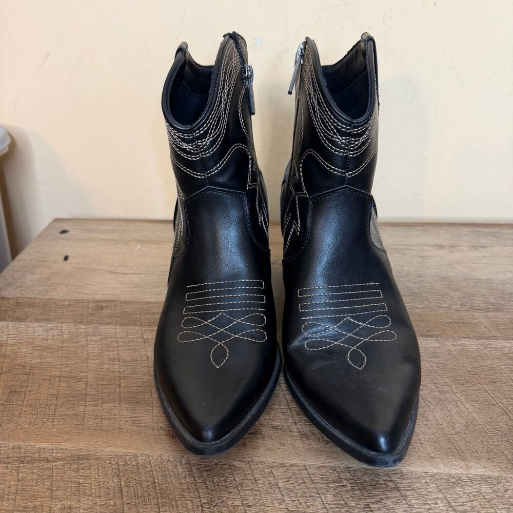 Indigo western black ankle boots booties cowgirl size 10 - Picture 4 of 8